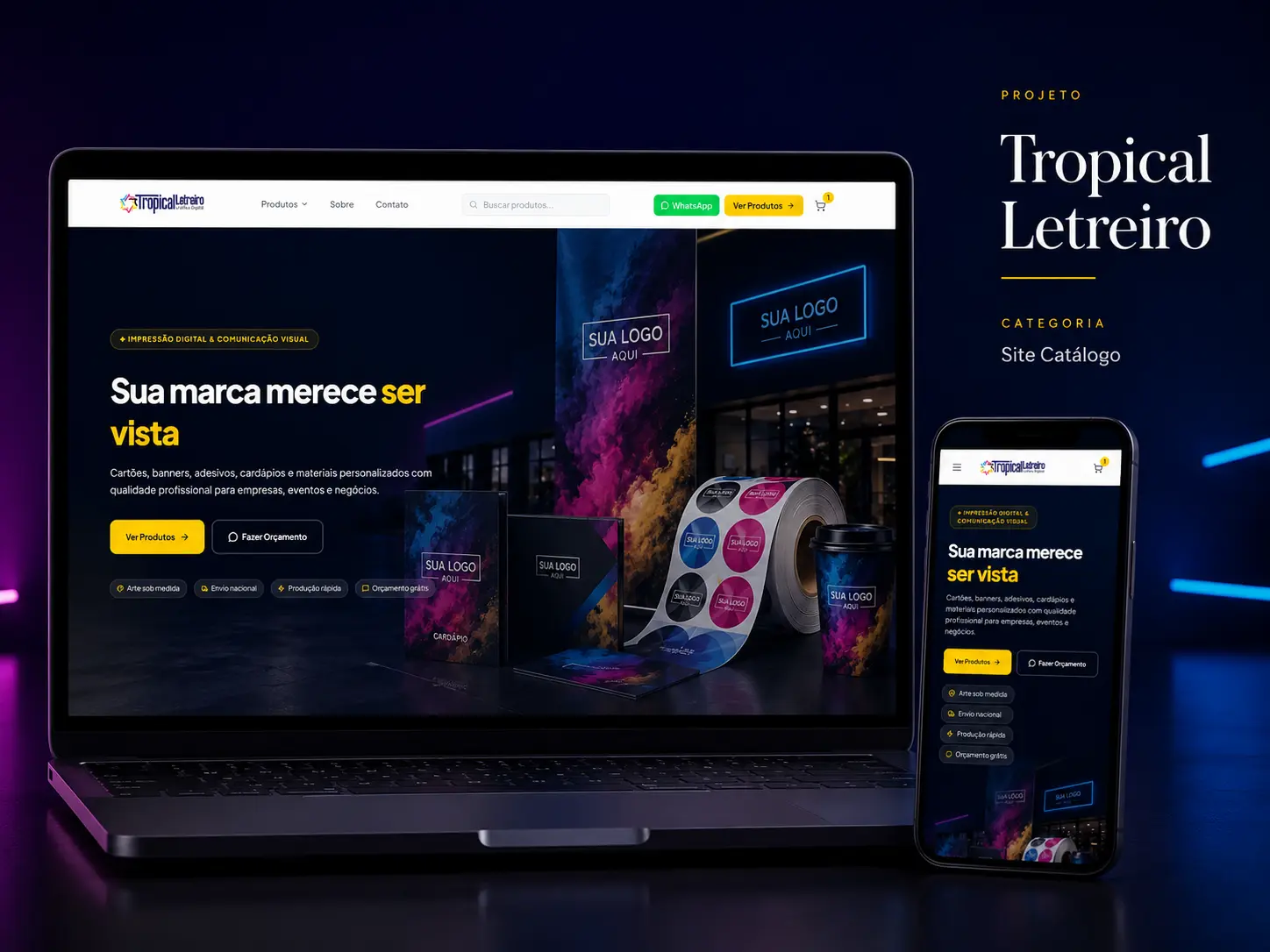 Preview do site Tropical Letreiro